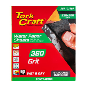 Water Paper 230 X 280mm 360 Grit Wet & Dry 50 Per Pack Std