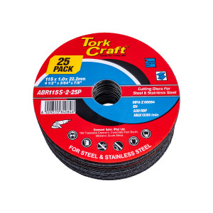 Cutting Disc Steel & Ss 115 X 1.0 X 22.2 Mm 25 Pack
