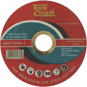 Cutting Disc Stainless Steel 115 X 1.0 X 22.22 Mm