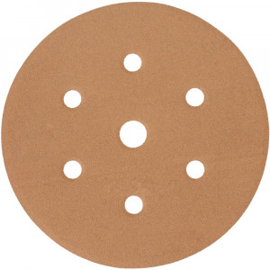 Gold Disc (50 Pieces) 240 Grit 150mm X 6+1 Holes Hook And Loop