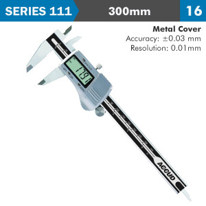 Dig. Caliper 300mm 0.03mm Acc. Metal Cover S/steel 0.01mm Res.
