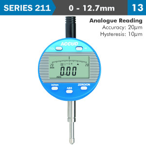 Digital Indicator Flat Back 12.7mm/0.5'