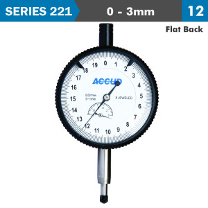 Dial Indicator Flat Back 3mm