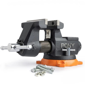 PONY 100mm (4') Pro Heavy-duty Swivel Base Bench Vise