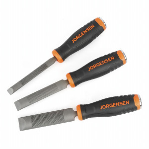 Rasp & Chisel 3pc Set 12,19, 25mm With Metal Striking End Cap 150mm