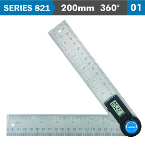 Digital Protractor Blade 200mm 360 Deg. 0.3 Deg. Acc. 0.1 Deg. Res.