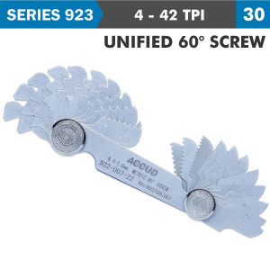 Pitch Gauge 4-42tpi 30 Leaves Unified 60deg. Screw 0.07mm Acc.
