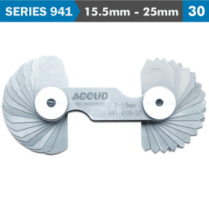 Radius Gauge 15.5-25mm 48 X 2 Leaves 0.03mm Acc. Concave & Convex Surf