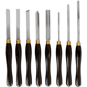 Chisel Set Wood Turning Hss 8 Piece Wooden Case