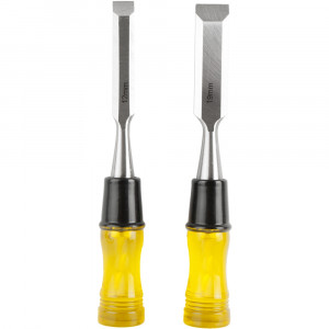 Wood Chisel 100mm Blade 2pc 12/19mm With Pvc Handle