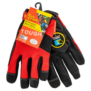 Work Glove Medium-all Purpose Red With Touch Finger