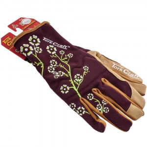 Ladies Slim Fit Medium Garden Gloves Maroon