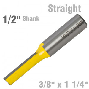 Straight Bit 3/8'(9.5mm) X 1 1/4'(31.8mm) Cut 2 Flute With Bottom Cut