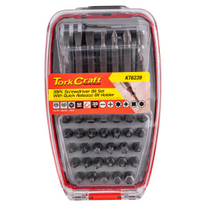 Screwdriver Bit Set 39pc 25mm 50mm Bits With Quick Release Bit Holder