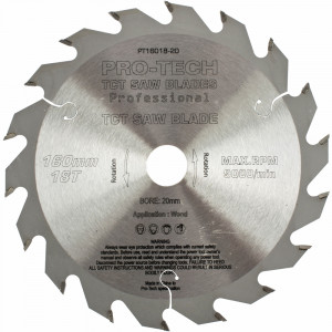 Saw Blade Tct 160x2.2x20x18t Wood Prof. PRO-TECH Fes. Ts55 Pw1