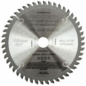 Saw Blade Tct 160x2.2x20x48t Wood Prof. PRO-TECH Fes. Ts55 Pw1