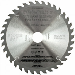 Saw Blade Tct 210x2.4x30x36t Wood Prof. PRO-TECH Fes. Ts75