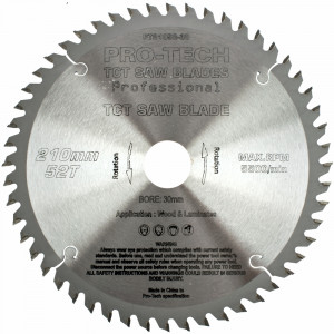 Saw Blade Tct 210x2.4x30x52t Wood Prof. PRO-TECH Fes. Ts75