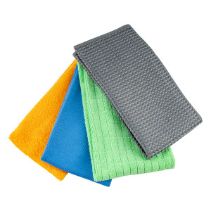 Microfibre Cloth Cleaning/drying Set 4pc 300mm X 400mm 200/280gsm