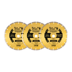 Diamond Blade 230mm Segmented Profesional Bulk 3 Pack Shrink