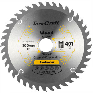 Blade Contractor 200 X 40t 30/1/20/16 Circular Saw Tct