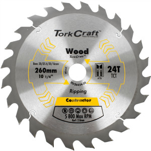 Blade Contractor 260 X 24t 30/1/20/16 Circular Saw Tct