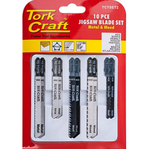 Jigsaw Blade Set 10 Pce For Metal & Wood T - Shank