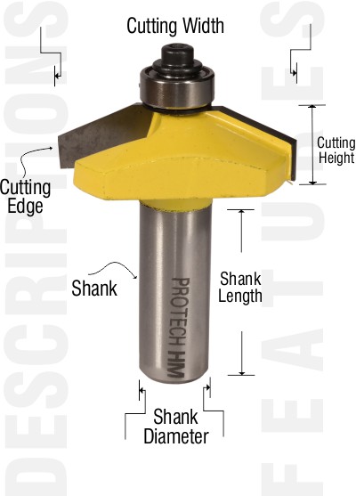 Descriptions for classical cove router bits from PRO-TECH