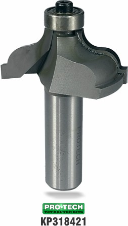 Quirk topped ogee router bit sample