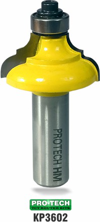 Quirk topped ogee router bit sample